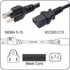 Netzkabel USA NEMA 5-15 -> C13, 16AWG, SJT, 13A/125V, 180 cm