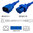 Blue Power Cord C14 Plug to C15 Connector 0.6 Meter