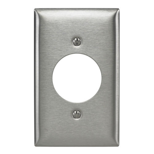 HUBBELL SS720 Wall Plate 1 Gang Twist Lock 20/30 Amp Stainless Steel