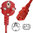 Netzkabel rot Stecker CEE 7/7 90°/IEC 60320-C13, 180cm, 3x1.0, CE