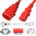 Kaltgeräteverlängerung rot P-Lock C14 zu C13 0,5m 10A 250V H05VV-F 3x0.75mm²