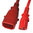 Kaltgeräteverlängerung rot P-Lock C14 zu C13 0,8m 10A 250V H05VV-F 3x0.75mm²