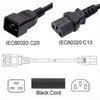 Netzkabel schwarz C20 zu C13 2,0m 10A 250V, H05VV-F 3x1.0, VDE
