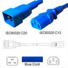 Blue Power Cord C20 to C13 0.3m 15A 250V 14/3 SJT, UL/cUL