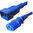 Blue Power Cord C20 to C13 0.3m 15A 250V 14/3 SJT, UL/cUL