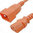 Orange Power Cord C20 to C13  4.5m 15A 250V 14/3 SJT, UL/cUL
