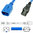 Kaltgeräteverlängerung blau W-Lock C14 zu C13  0.5m 10A 250V H05VV-F 3x1.00