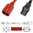 Red Power Cord W-Lock C14 Male to C13 Female 1.0 Meter 10A 250V H05VV-F 3x1.00