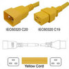 Netzkabel C20 zu C19 gelb 0.5m 16A 250V H05VV-F 3x1.5