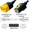 V-Lock Hybrid Netzkabel C19 zu C20 0,9m 16A 250V H05VV-F 3x1.50 / 14AWG
