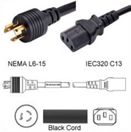 US Netzkabel Nema L6-15 zu C13 2.5m 15A 250V 14/3 SJT, UL