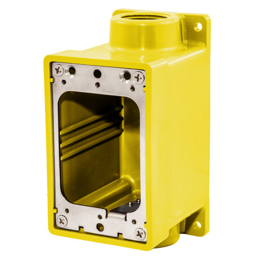 Einbaubox HUBBELL HBL60CM83A 3/4 WT FD BOX, Yellow Watertight