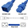 Netzkabel blau C20 zu C21, 0.9 Meter 20A/250V 12/3 SJT, UL/cUL Sony Green Partner