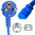 Netzkabel blau Stecker CEE 7/7 90°/IEC 60320-C13, 150cm, 3x1.0, CE