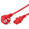 Netzkabel rot Stecker CEE 7/7 90°/IEC 60320-C13, 120cm, 3x0.75, CE