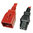 W-Lock Stromkabel rot C20 zu C13 0.8 Meter 10A 250V H05VV-F-3x1.00 VDE