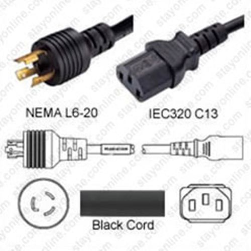 US Netzabel Nema L6-20 zu IEC60320 C13 2.5m 15A 250V 14/3 SJT