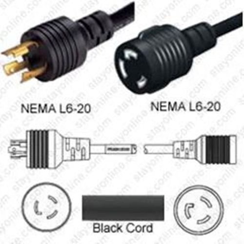 Kabel Nema L6-20P zu Nema L6-20R 7.6m 20A 250V 12/3 SJT