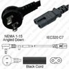 Netzkabel USA NEMA 1-15 Angled Plug zu C7, 18AWG, SPT-2, 10A/125V, 180 cm, UL/cUL