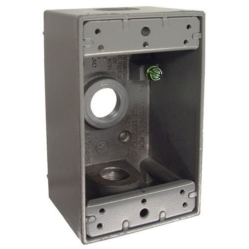 Hubbell Weatherproof Single-Gang-Box 3 x 1/2" Outlets 5320-0
