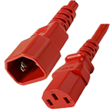 Kaltgerätekabel C14/C13 rot CE und Hybrid