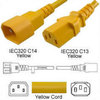 Kaltgeräteverlängerung C14 zu C13 gelb 2,5m 10A 250V H05VV-F 3x1.00