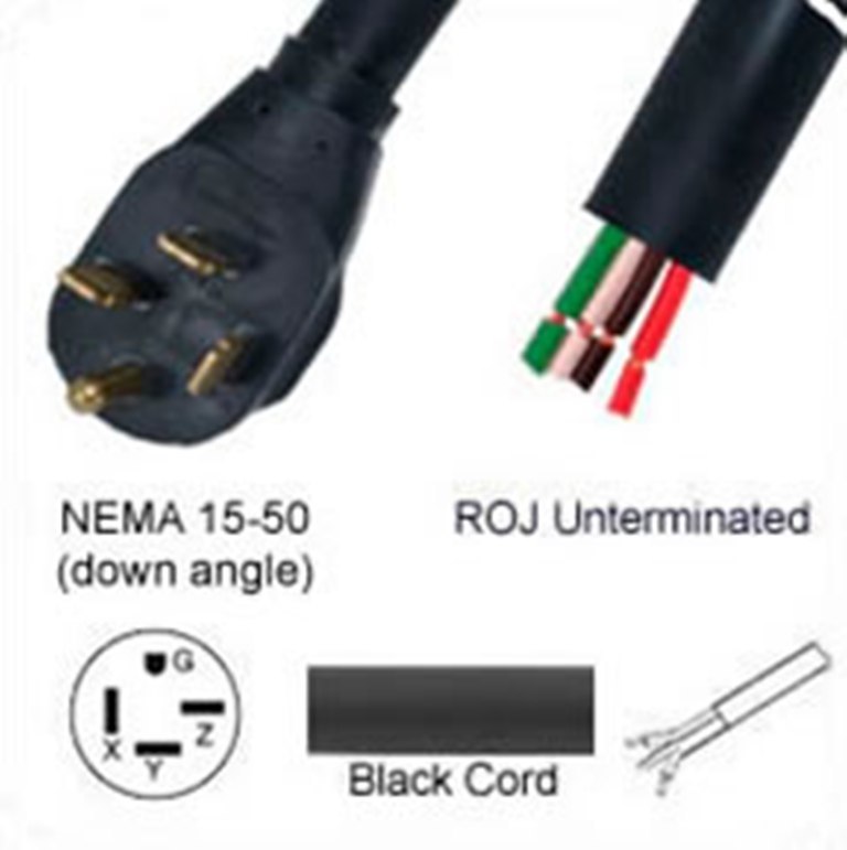 US Netzanschlusskabel - 6AWG Nema 15-50 Plug to ROJ 320 cm