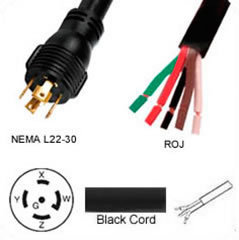 US Netzanschlusskabel - 10AWG Nema L22-30 Plug to ROJ 320 cm