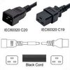 Netzkabel C20 zu C19 schwarz 1.0m 16A 250V H05VV-F 3x1.5