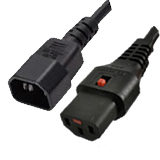 Kaltgerätekabel IEC-Lock C14/C13 schwarz