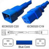 Netzkabel C20 zu C19 blau 2.0m 16A 250V H05VV-F 3x1.5
