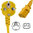 Netzkabel gelb Stecker CEE 7/7 90°/IEC 60320-C13, 180cm, CE