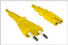 Netzkabel Eurostecker zu IEC 60320-C7, gelb 180cm, CE