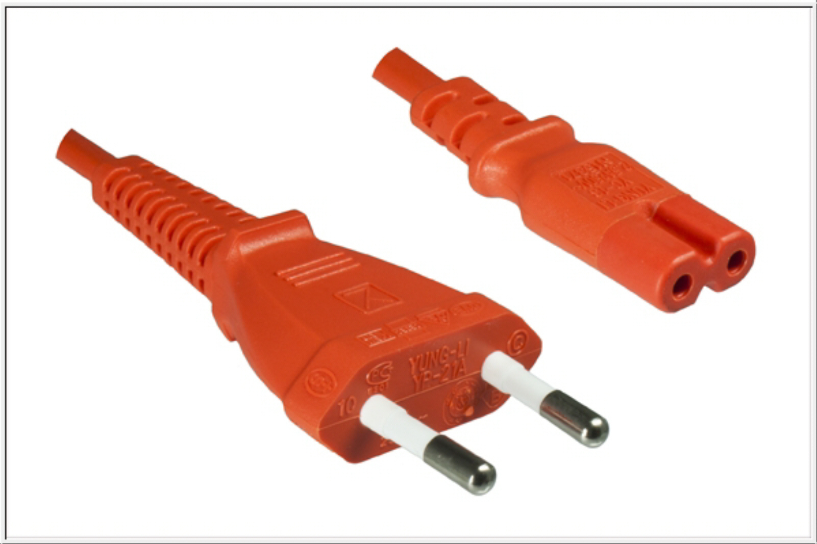 Netzkabel Eurostecker/IEC 60320-C7, orange 180cm, CE