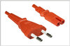 Netzkabel Eurostecker/IEC 60320-C7, orange 180cm, CE