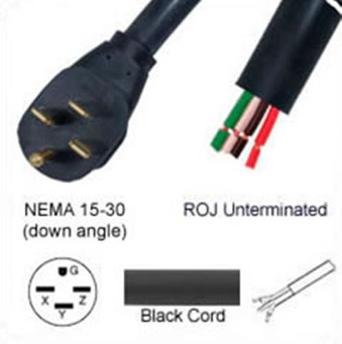 US Netzanschlusskabel - 8AWG NEMA 15-30 Plug to ROJ 320 cm