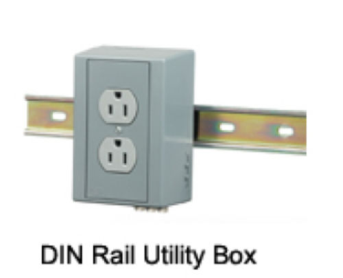 USA - Doppelsteckdose 5-15 DIN Rail Utility Box Vertikal für 35mm DIN Schiene