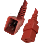 Kaltgerätekabel C19/C20 rot Winkelstecker nach Norm UL