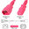 Pink Kaltgerätekabel C14 zu C13 0,9m 10A 250V 18/3-SJT, UL