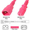 Pink Kaltgerätekabel C14 zu C13 1,2m 10A 250V 18/3-SJT, UL