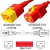 V-Lock Netzkabel rot C19 zu C20 1,8m 16A 250V H05VV-F 3x1.50 / 14AWG