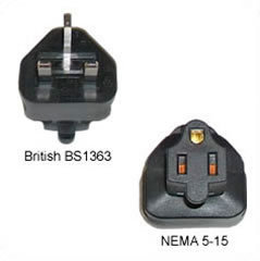 Adapter England BS 1363 zu NEMA 5-15  - 10 Amp 250 Volt