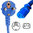Netzkabel blau Stecker CEE 7/7 90°/IEC 60320-C13, 500cm, 3x1.0, CE
