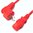 Netzkabel rot Stecker CEE 7/7 90°/IEC 60320-C13, 60cm, 3x0.75, CE