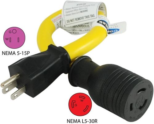 Adapterkabel Nema 5-15 zu L5-30 15A/125V 30cm gelb
