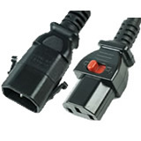 Kaltgerätekabel Dual-Lock C14/C13 schwarz CE, VDE