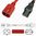Hybrid Kaltgeräteverlängerung rot W-Lock C14 zu C13 0.9m 10A 250V H05VV-F3G1.0 & 17/3 SJT