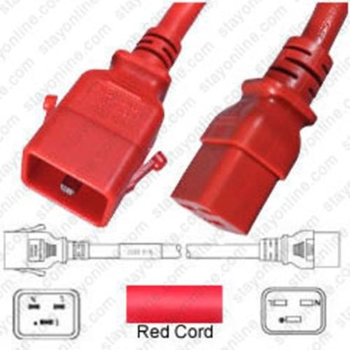 Netzkabel rot  P-Lock C20 zu C19 1,0m 16A 250V H05VV-F 3x1.50mm²