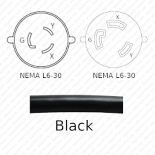 US Kabel Nema L6-30 Stecker zu Nema L6-30 Buchse 300 cm - 10/3 SJT