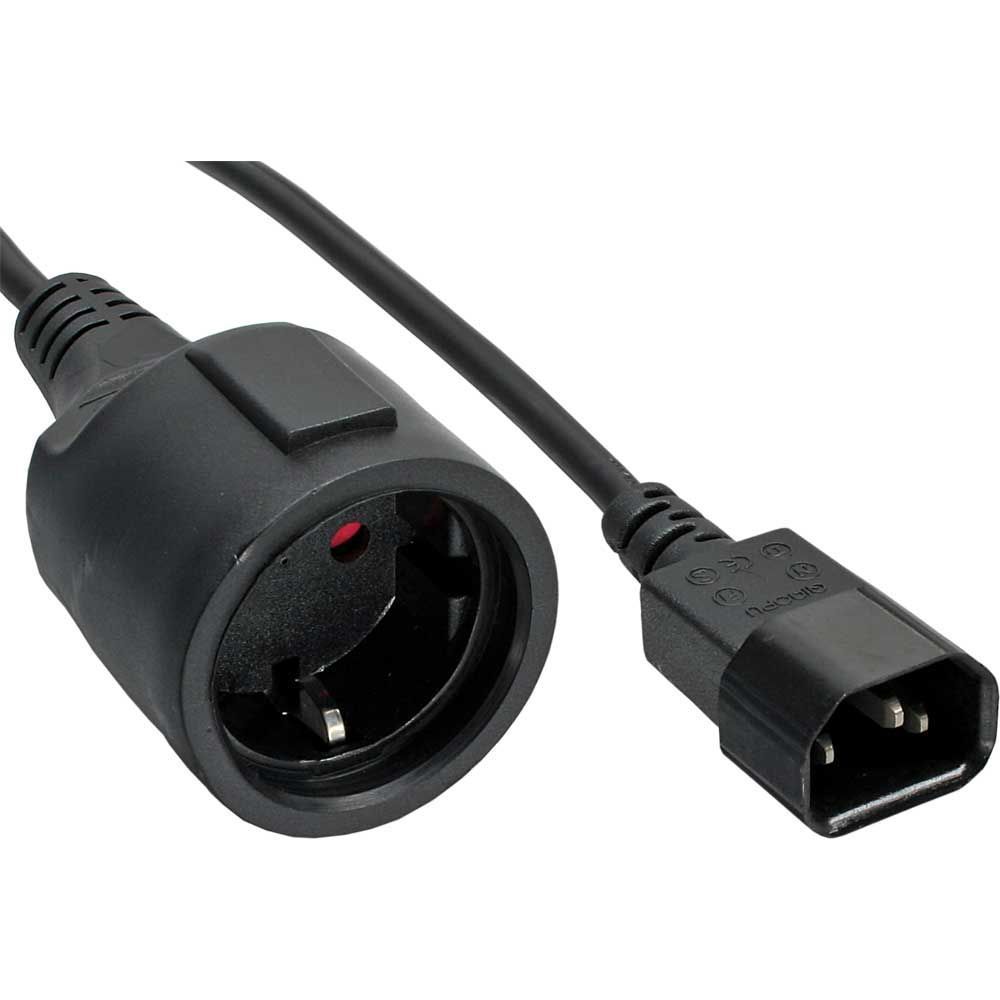 Netz Adapter Kabel, Kaltgeräte C14 auf Schutzkontakt Buchse, für USV, 0,5m